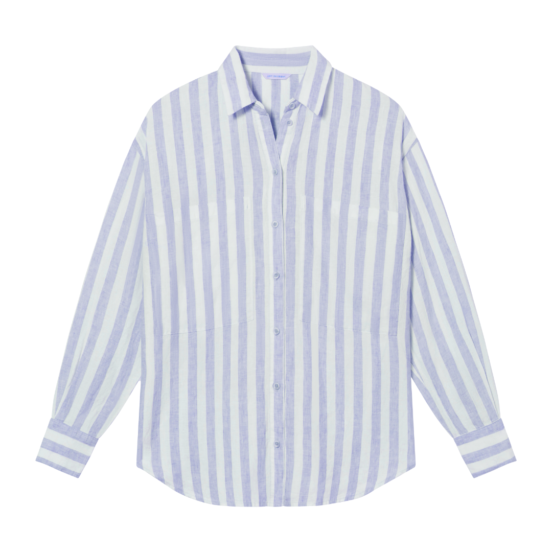 Getaway Button Down - Beach Stripe: Riptide / Coconut