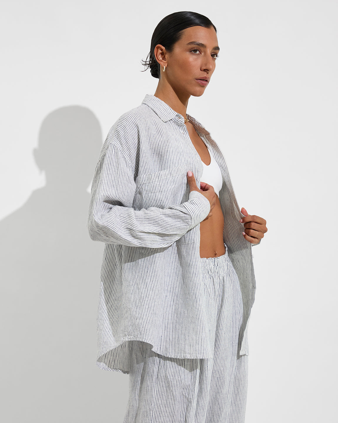 Getaway Button Down - Coastal Stripe: Varsity / Coconut