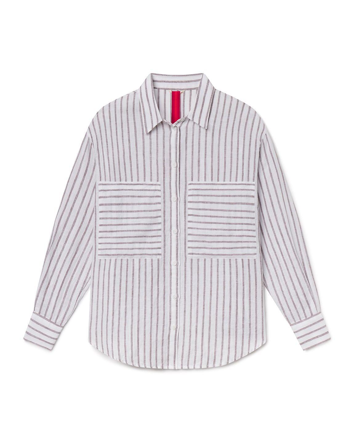 Getaway Button Down: Classic Stripe: Stormy / Coconut